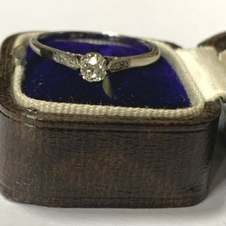 Antique Platinum Diamond Ring,  old and rose cut diamonds UK Q 1/2 3