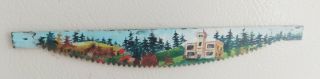 Vintage Saw Blade 7 " Hand Painted & Initials Elk River With Magnet Strip