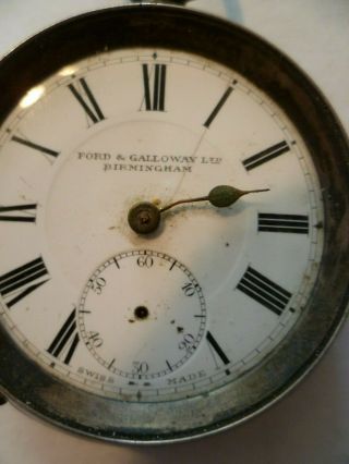 Vintage Swiss Antique Hallmarked Silver Pocket Watch 0.  935 3 Bears Spares/Repair 2