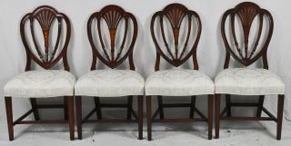 Set of Eight Hickory Chair James River Mahogany Shield Back Dining Room Chairs 2