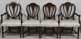 Set of Eight Hickory Chair James River Mahogany Shield Back Dining Room Chairs 3