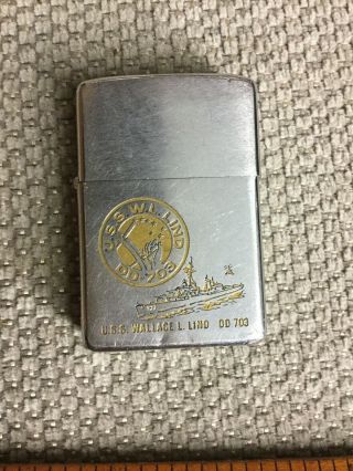 1971 Zippo Lighter Uss Wallace L Lind Dd 703 Vietnam War