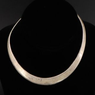 Vtg Sterling Silver - Mexico Taxco Modern 14 " Collar Choker Necklace - 35.  5g