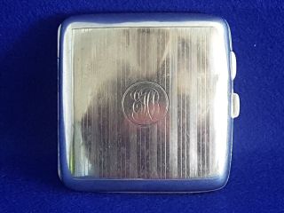 C2 Terrific Wwi Era Sterling Silver Cigarette Case H/m B’ham 1915 97g