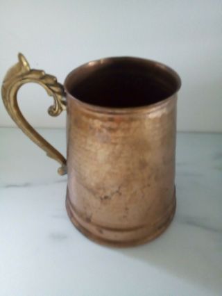 Vintage Extra Large 1.  5 Pint Copper Mug Cup Tankard Ideal For Pirate Handmade