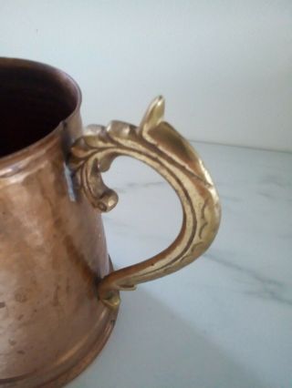 Vintage extra large 1.  5 pint COPPER MUG CUP TANKARD ideal for pirate handmade 3