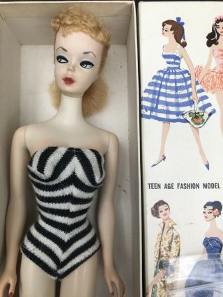 Vintage Barbie Ponytail Doll 1 W/gay Parisienne Box / Mattel.