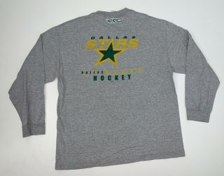 Vintage 90s Dallas Stars Long Sleeve T - Shirt Size Adult XL NHL Hockey 2