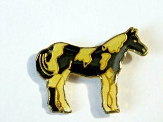 Vintage Pinto Horse Pin,  Painted Horse Pin Black & White (not Green As Pictured)