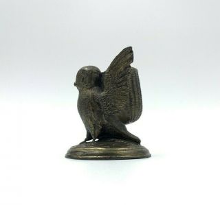 Vintage Figural Owl Match Holder Vesta Toothpick Holder 2