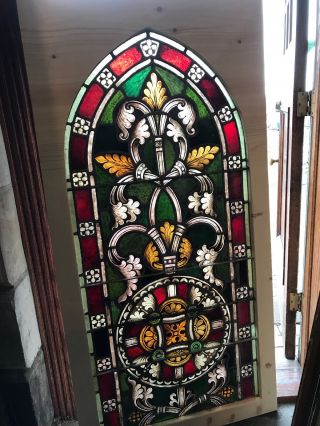 Sg2669 Antique Painted In Fire Gothic Arch Window 29 5/8 X 59.  75 6 Av Each