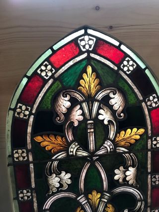 Sg2669 Antique Painted In Fire Gothic Arch Window 29 5/8 X 59.  75 6 Av Each 2