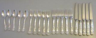 Tiffany & Co Sterling Silver English King 1885 Flatware Set 20p Service For 5
