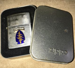 Vintage Airborne Military Zippo Lighter Special Forces Insignia 1960’s