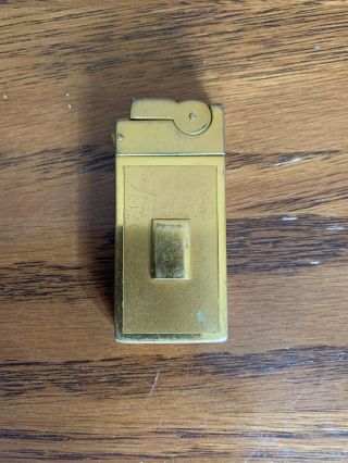 Vintage Asr Push Button Automatic Cigarette Lighter U.  S.  A Gold Tone 1940 