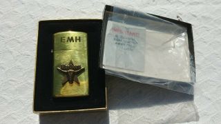Vintage Marlboro Longhorn Brass Zippo Lighter Vii B Bradford,  Pa Made In The Usa