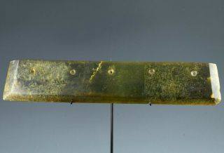 Very Rare 2500bc Chinese Olive Green Jade Ceremonial Blade Dao Neolithic Period