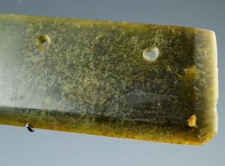 VERY RARE 2500BC CHINESE OLIVE GREEN JADE CEREMONIAL BLADE DAO NEOLITHIC PERIOD 2