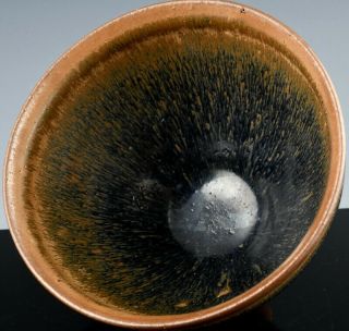 Very Fine 12thc Chinese Jizhou Flambe Glaze Hares Fur Tea Bowl Song Dynasty 1