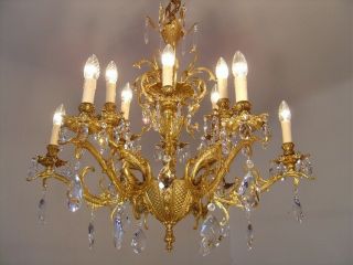 Masterpiece Baroque Gold Bronze Crystal Chandelier Crystal Ceiling Lamp