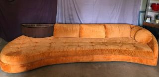 Adrian Pearsall Orange Sofa W/walnut Planter 1960 