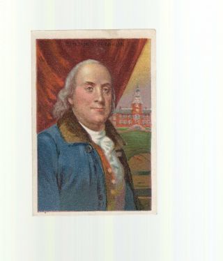 Benjamin Franklin 1911 Heroes Of History T68 American Tobacco Card Rare