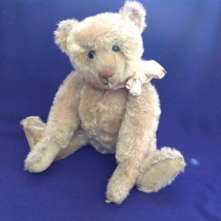 Rare Early Antique 16 " Pink Hued Steiff Mohair Teddy Bear Gold Stitched Nose And
