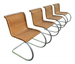 (4) Knoll Ludwig Mies Van Der Rohe - Mr Side Chairs