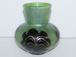 Antique Bohemian Loetz Titania Genre 6388 Art Glass Vase 774 2
