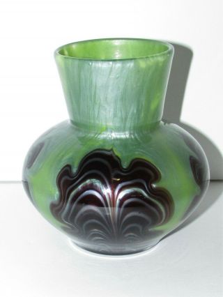 Antique Bohemian Loetz Titania Genre 6388 Art Glass Vase 774 3