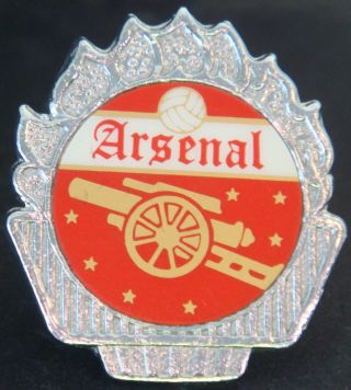 Arsenal Fc Vintage 1970s 80s Insert Type Badge Brooch Pin In Chrome 31mm X 35mm