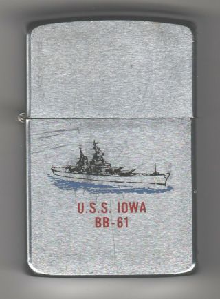 Vintage Zippo Lighter 1986 U.  S.  Navy Uss Iowa Bb - 61