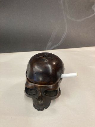 Vintage Skull Ashtray Blows Smoke Out Of The Top Cool Ashtray Sh5