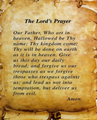 The Lords Prayer 8 " X 10 " Ready To Be Framed Vintage Style " Scroll " Look