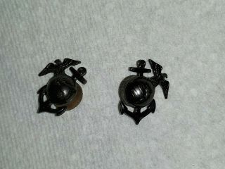 2 Vintage Us Marine Corps Screwback Lapel Pins