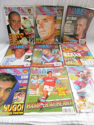 9x West Ham United News Vintage Programmes Bundle