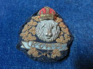 Rare Orig Antique Obsolete 1st Pattern Rcmp Officers Bullion Wire Cap Badge