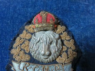 Rare Orig Antique Obsolete 1st Pattern RCMP Officers Bullion Wire Cap Badge 2