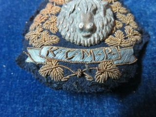Rare Orig Antique Obsolete 1st Pattern RCMP Officers Bullion Wire Cap Badge 3
