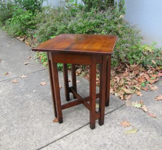 Antique Stickley Brother Lamp Table Rare W5286 To Ca And Few Other St