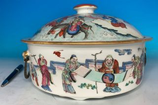 Large Chinese Qing Period Famille Rose Porcelain Antique Cover Tureen