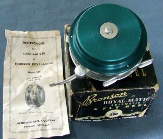 Vintage Bronson Royal Matic 390 Automatic Fly Reel - Box With Paperwork