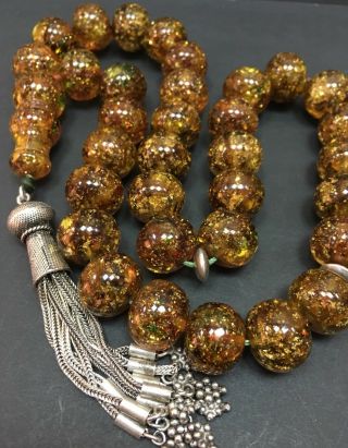 Antique Ottoman Yaldes Zaphrani Cherry Amber Bakelite Islamic Prayer Beads 92g