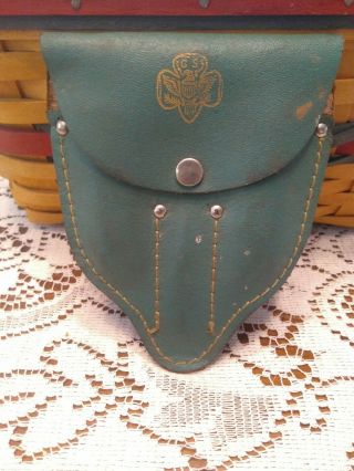 Very Rare Vintage Girl Scouts Of America Utensil Kit Green Pouch