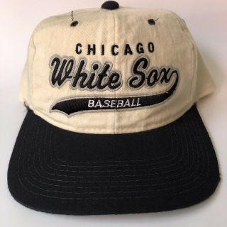 Vintage Starter Chicago White Sox Wool Script Snapback Hat Cap