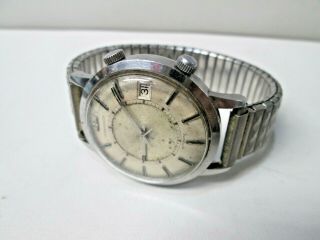 Vintage Jaeger LeCoultre Automatic Stainless Steel Alarm & Date Running Watch 2