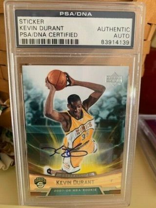 2007 - 08 Upper Deck Kevin Durant Autographed Rookie - Psa/dna Certified
