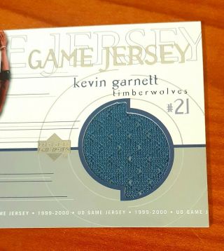 1999 - 00 Upper Deck Game Jersey Kevin Garnett GJ36 2