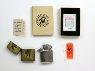 1995 Zippo Marlboro Country Store Bucking Bronco Brass Lighter Vintage W/box & P