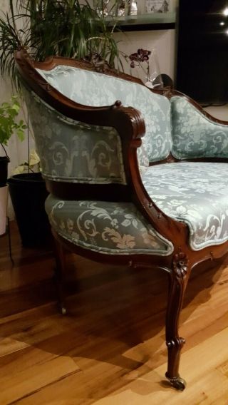 Antique French Luis xv style carved settee loveseat 3